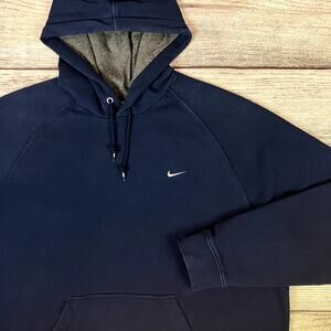 Vintage Y2k Nike Silver Tag Navy Blue Essential Hoodie